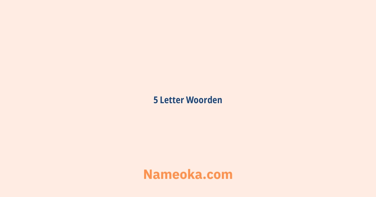5 letter woorden