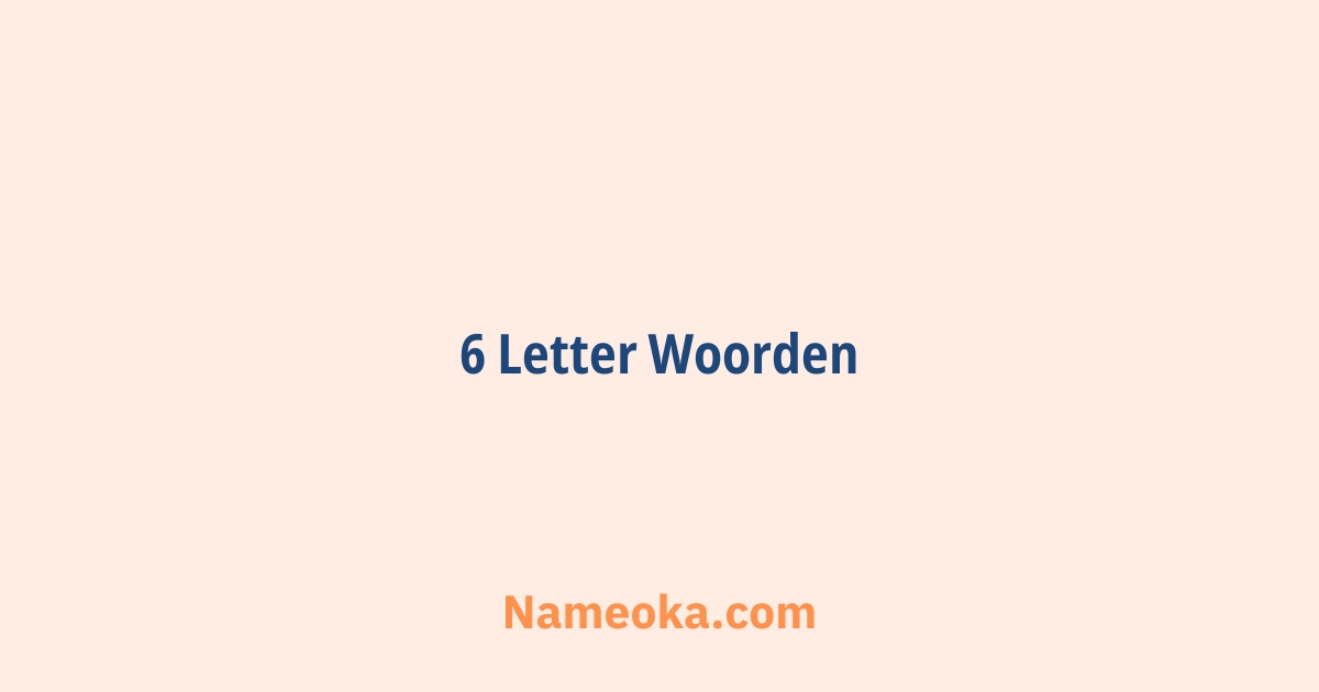 6 letter woorden