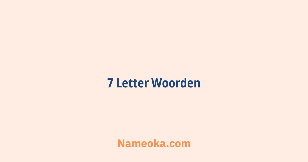 7 letter woorden