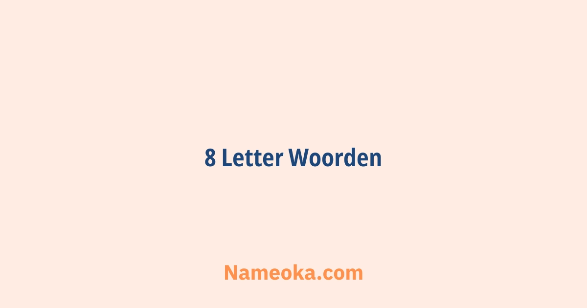 8 letter woorden