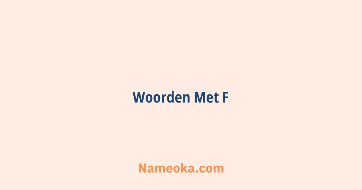 woorden met f