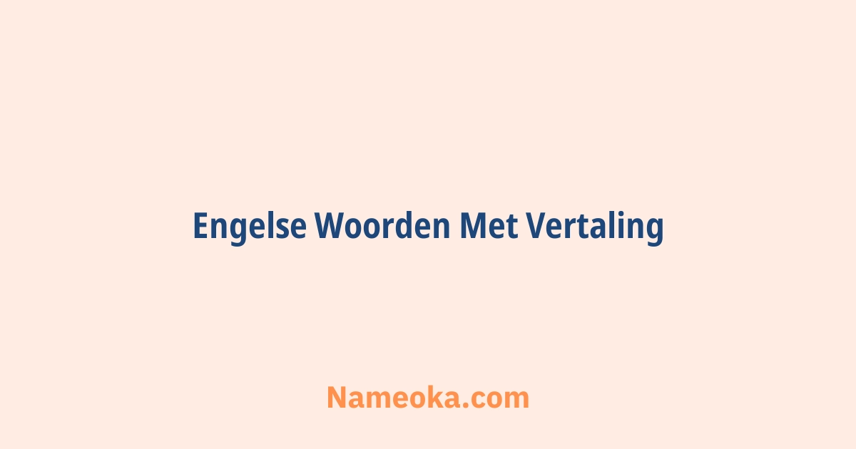 engelse woorden met vertaling