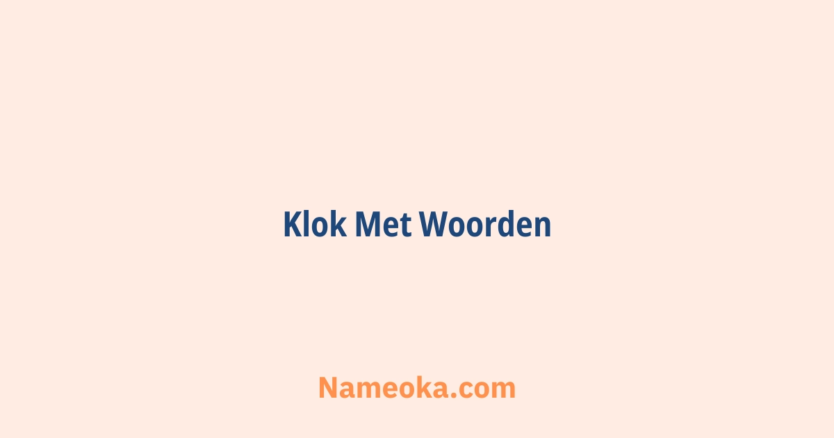 klok met woorden