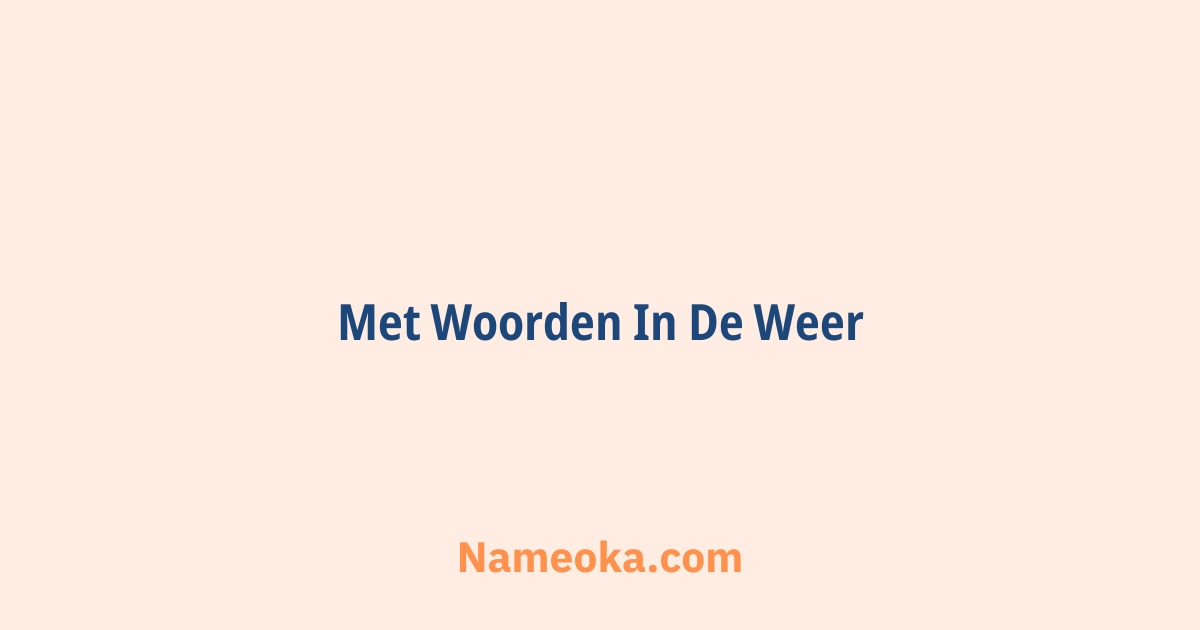 met woorden in de weer