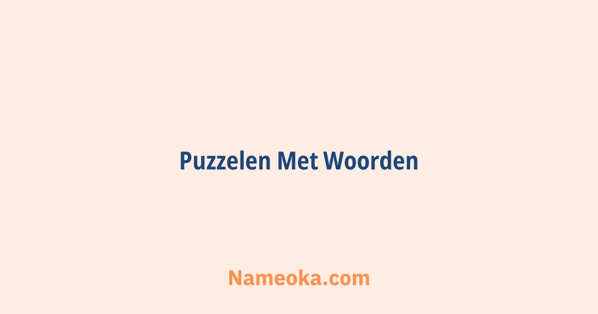 puzzelen met woorden