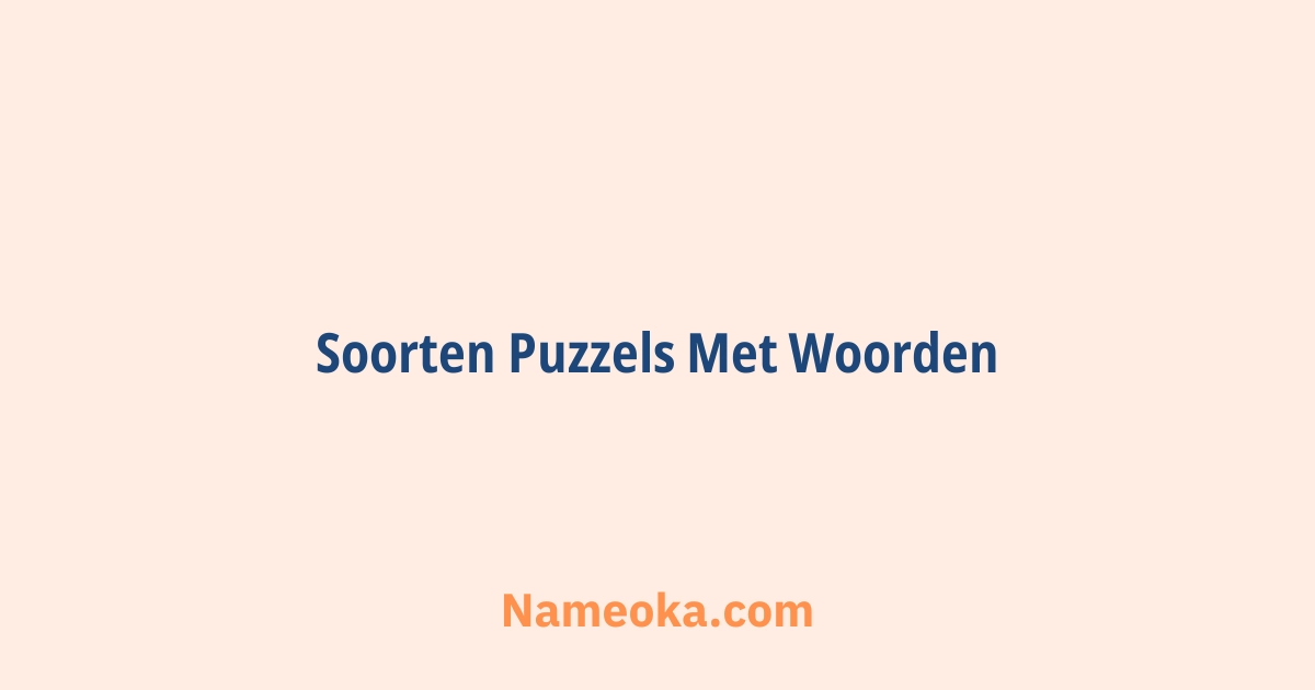 soorten puzzels met woorden