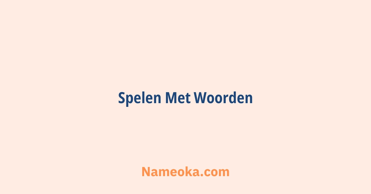 spelen met woorden
