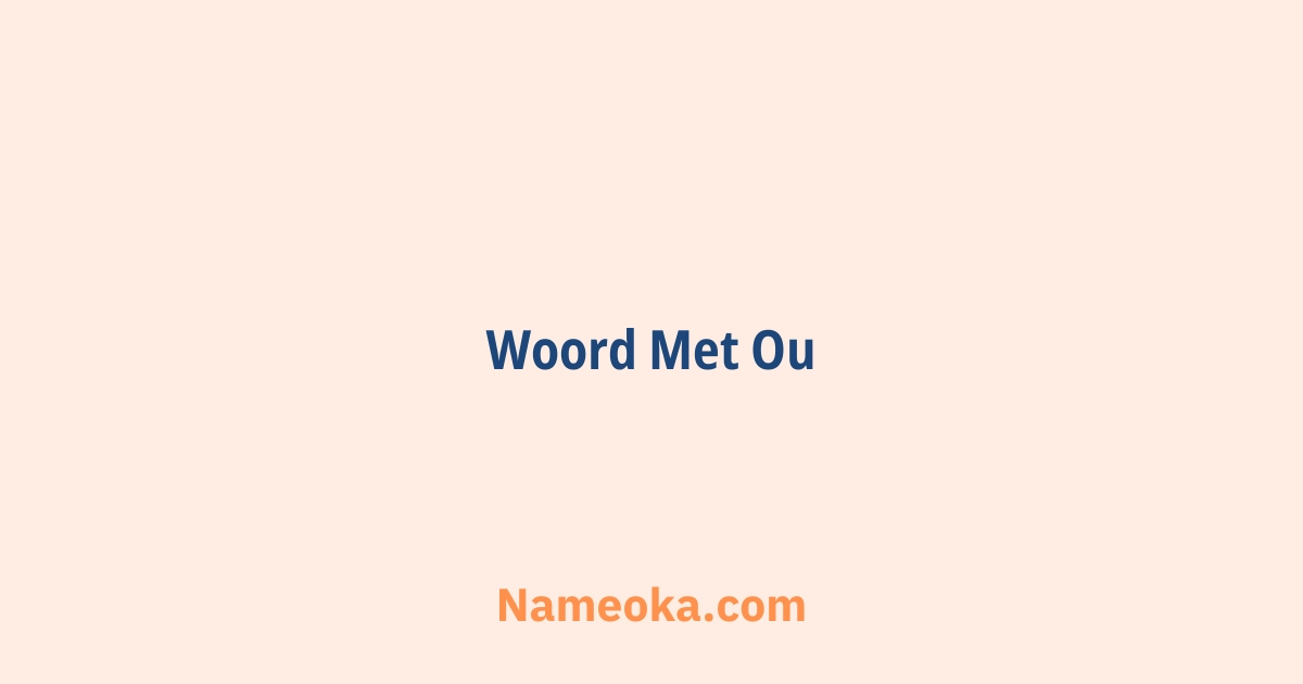 woord met ou