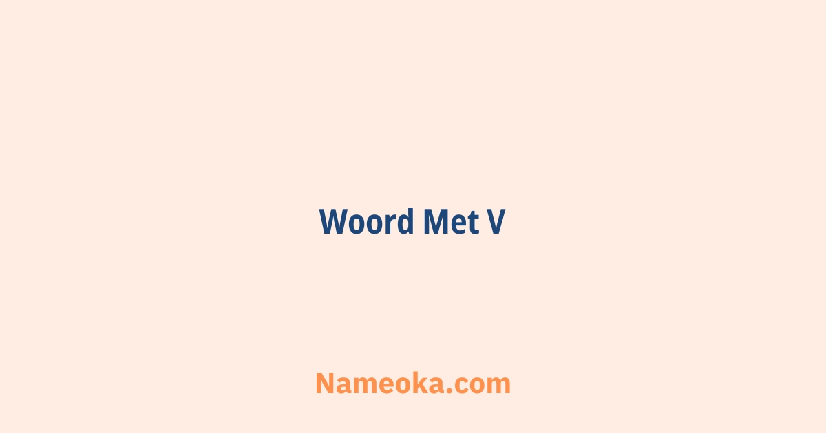 woord met v