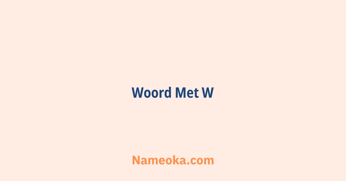 woord met w