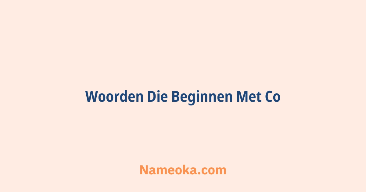 woorden die beginnen met co