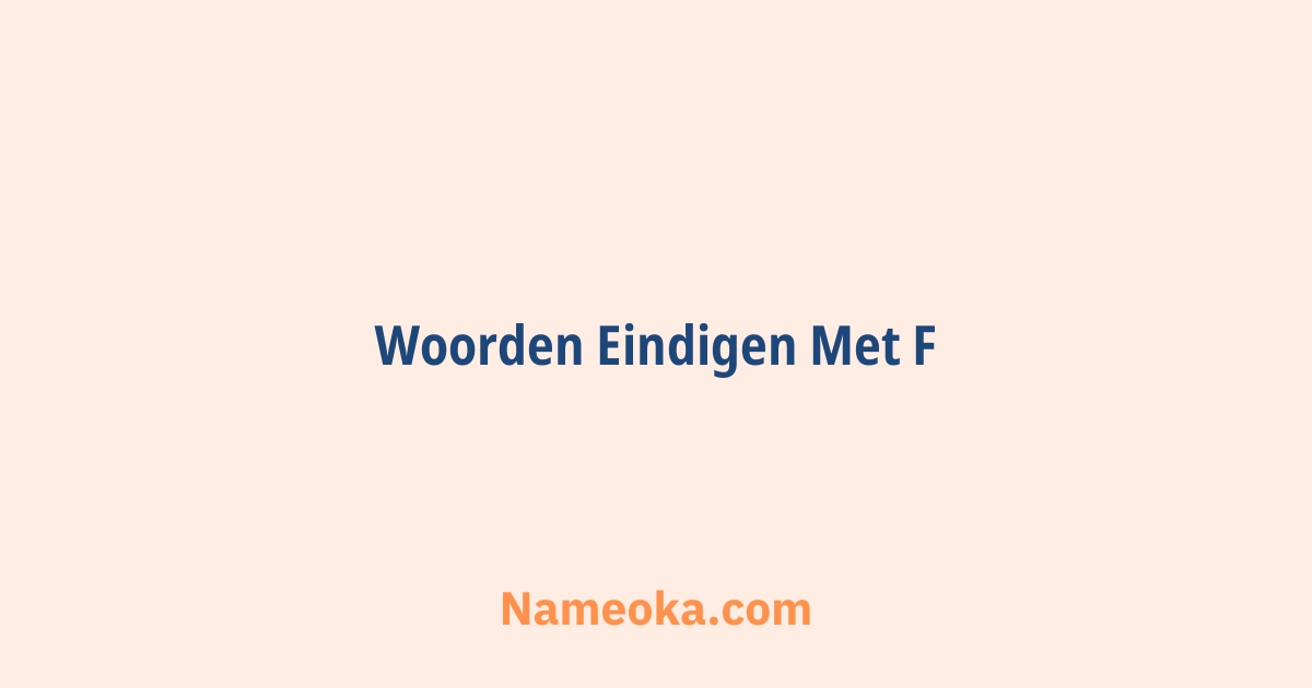 woorden eindigen met f
