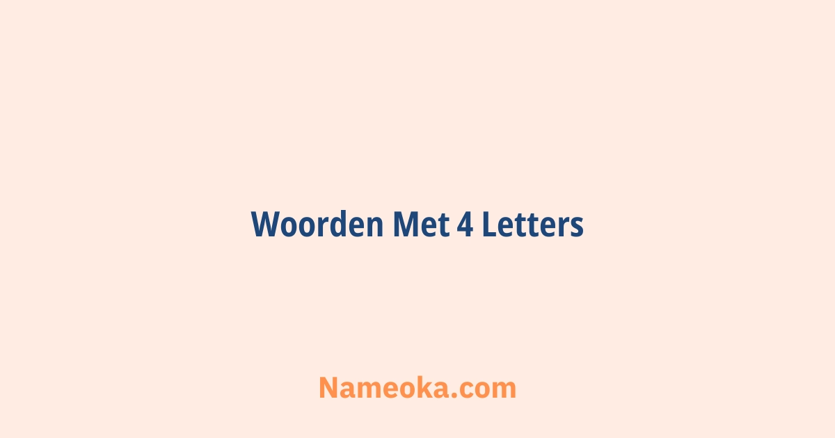 woorden met 4 letters