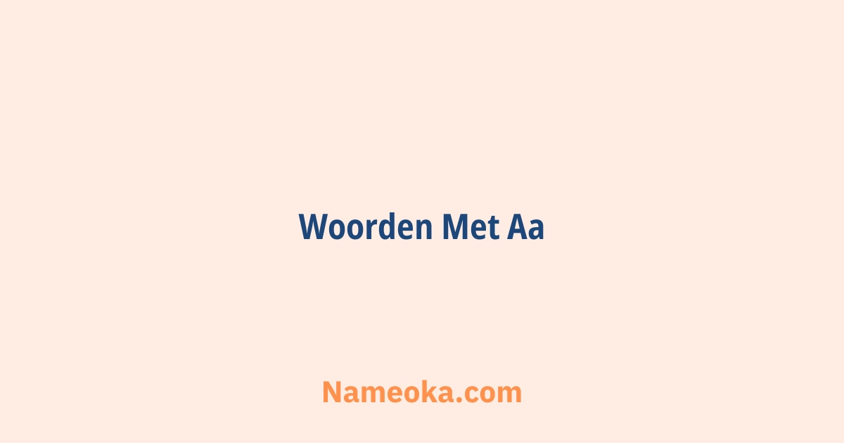 woorden met aa