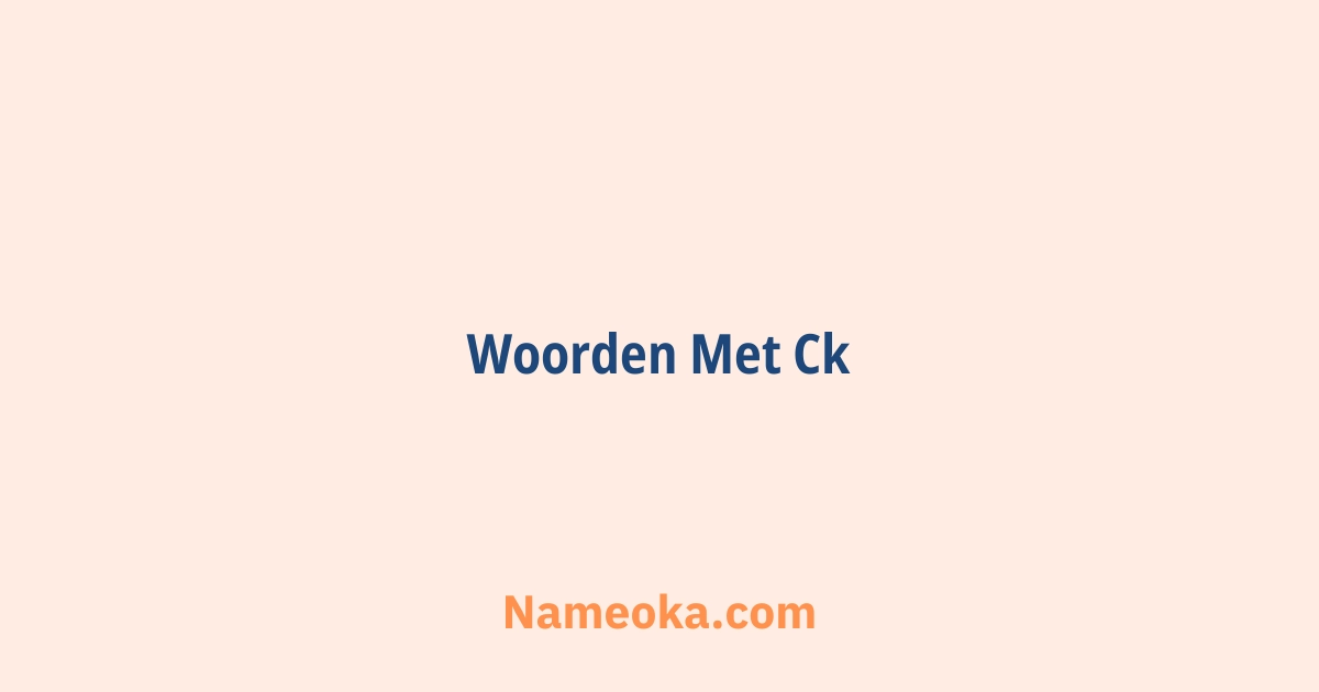 woorden met ck