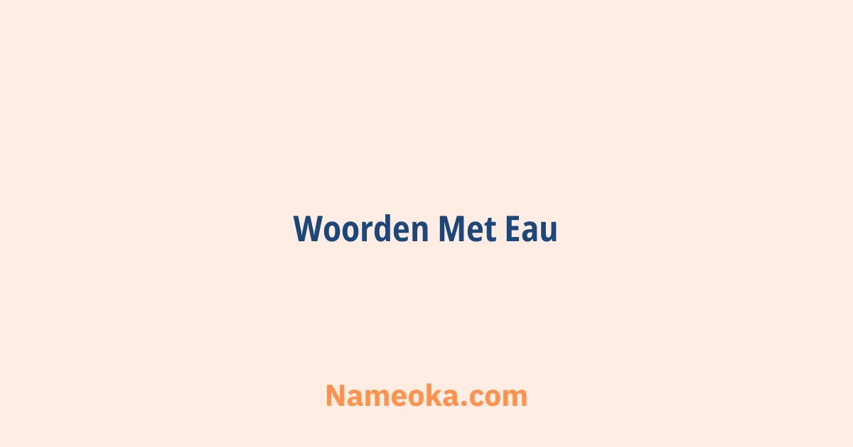 woorden met eau