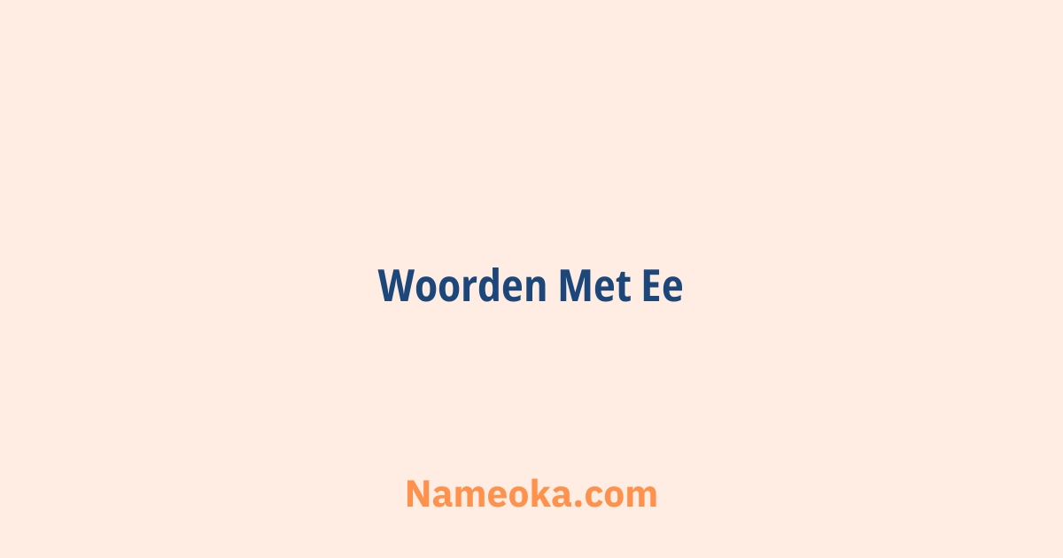 woorden met ee