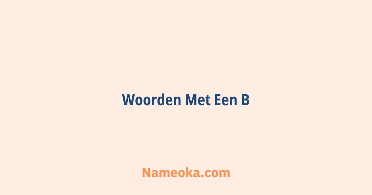 woorden met een b