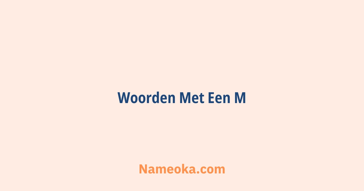 woorden met een m