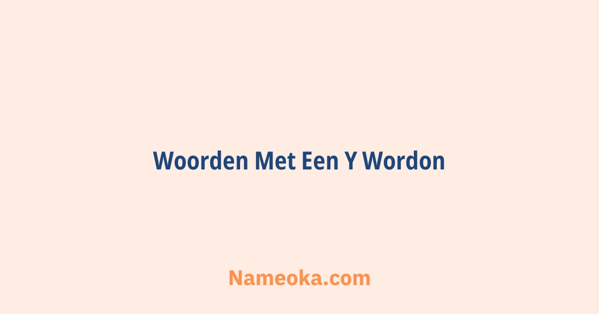 woorden met een y wordon