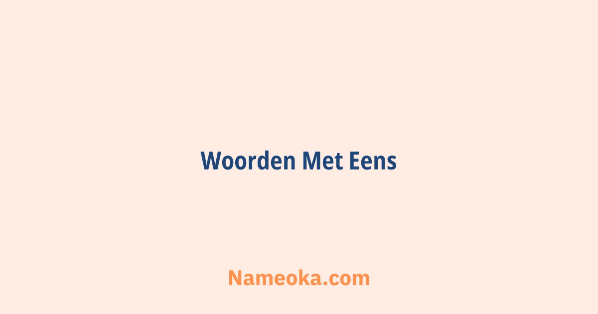 woorden met eens