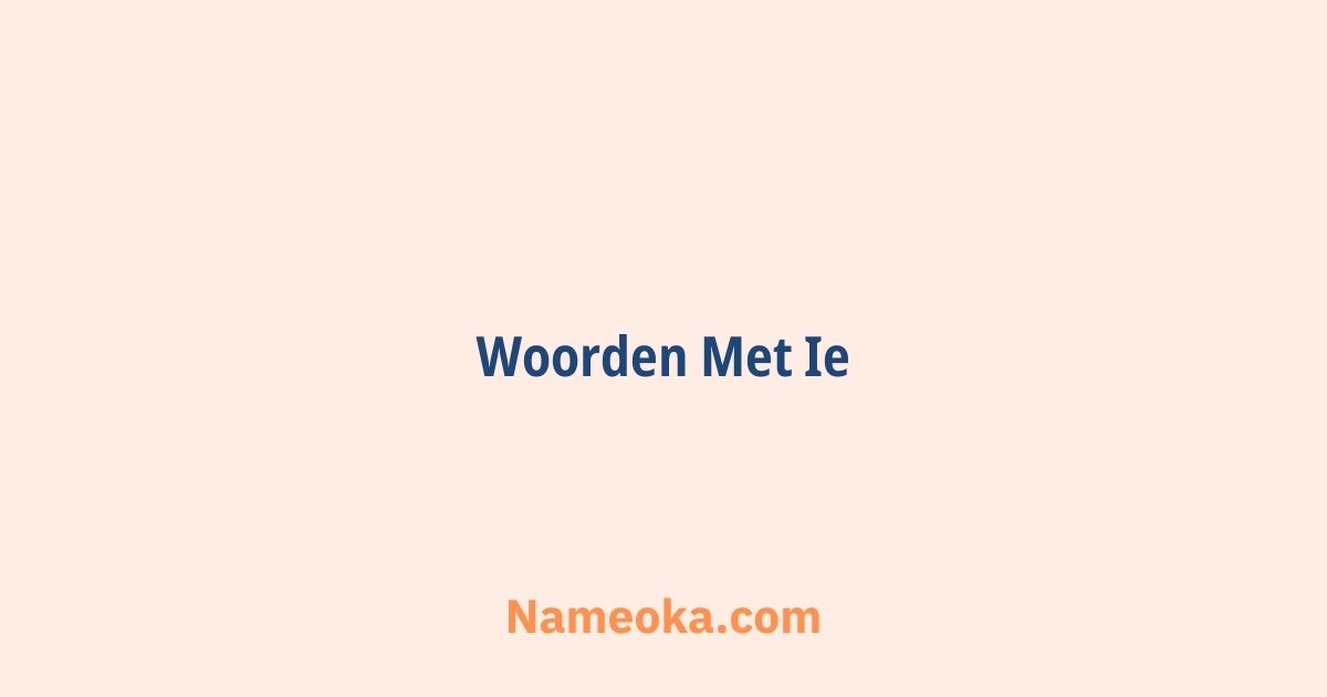 woorden met ie