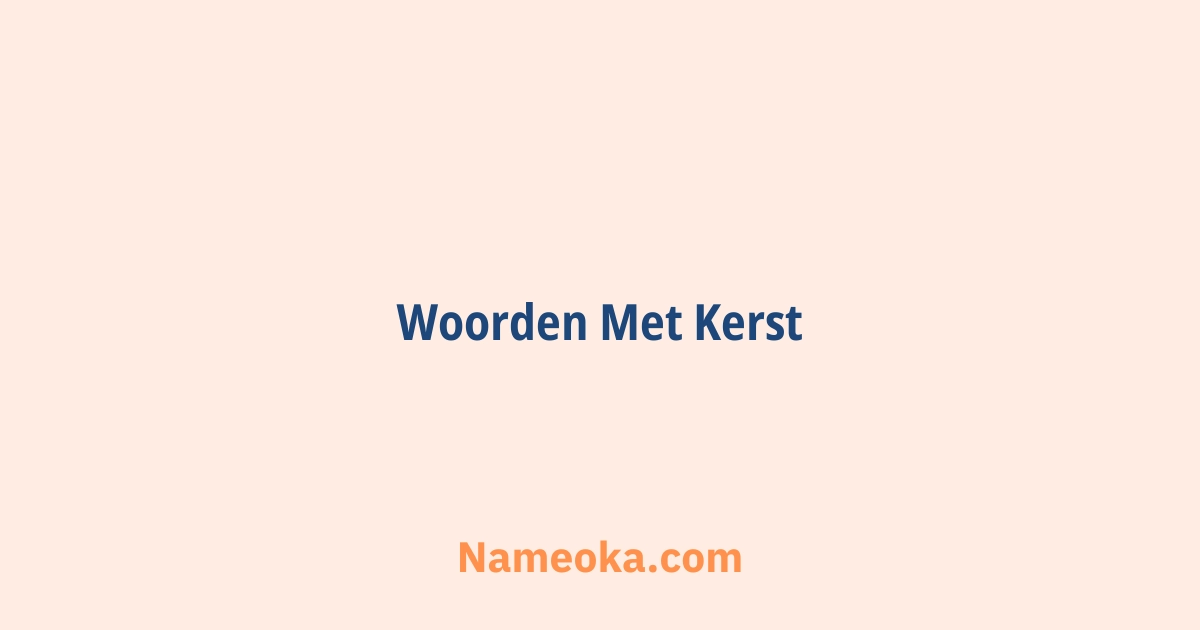 woorden met kerst