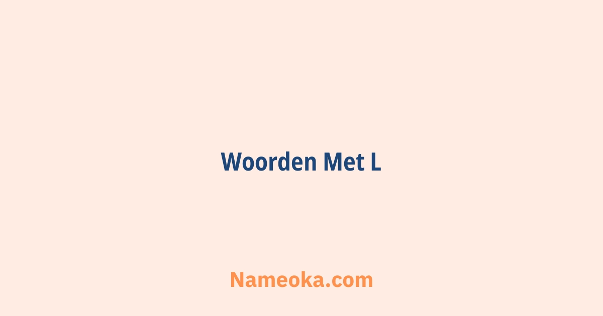 woorden met l