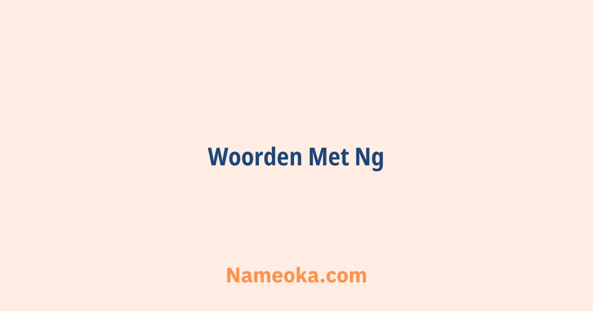 woorden met ng