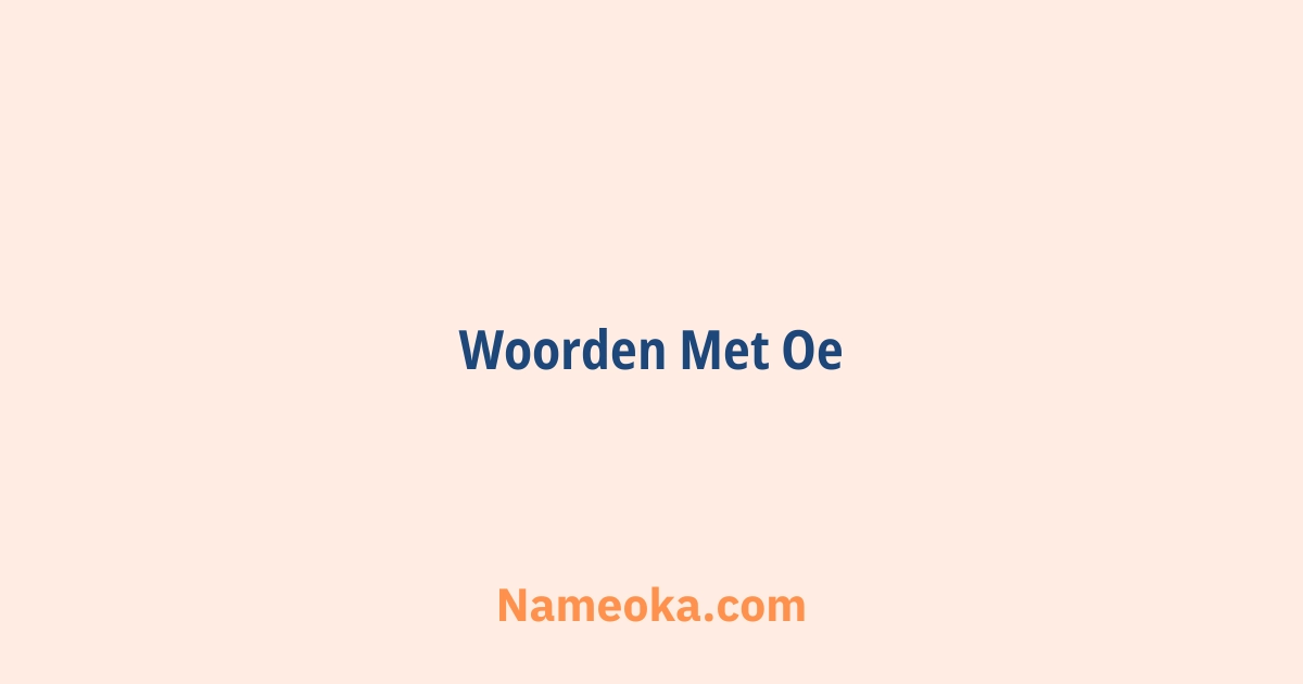 woorden met oe