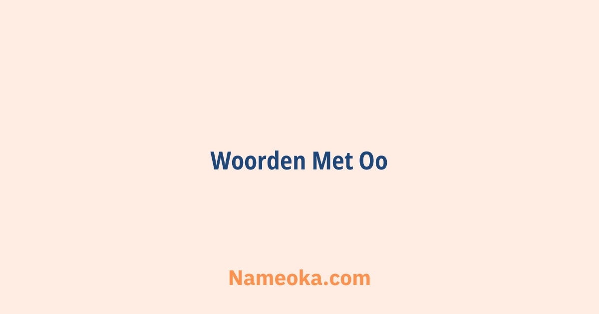 woorden met oo