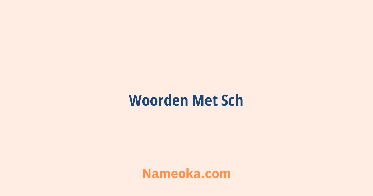 woorden met sch