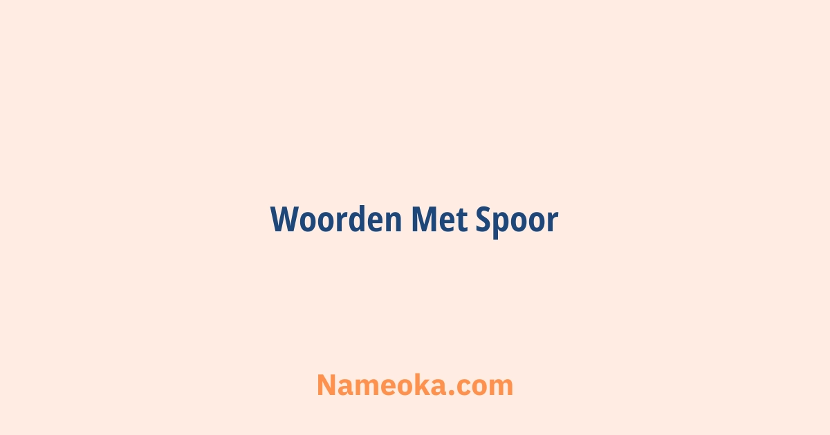 woorden met spoor