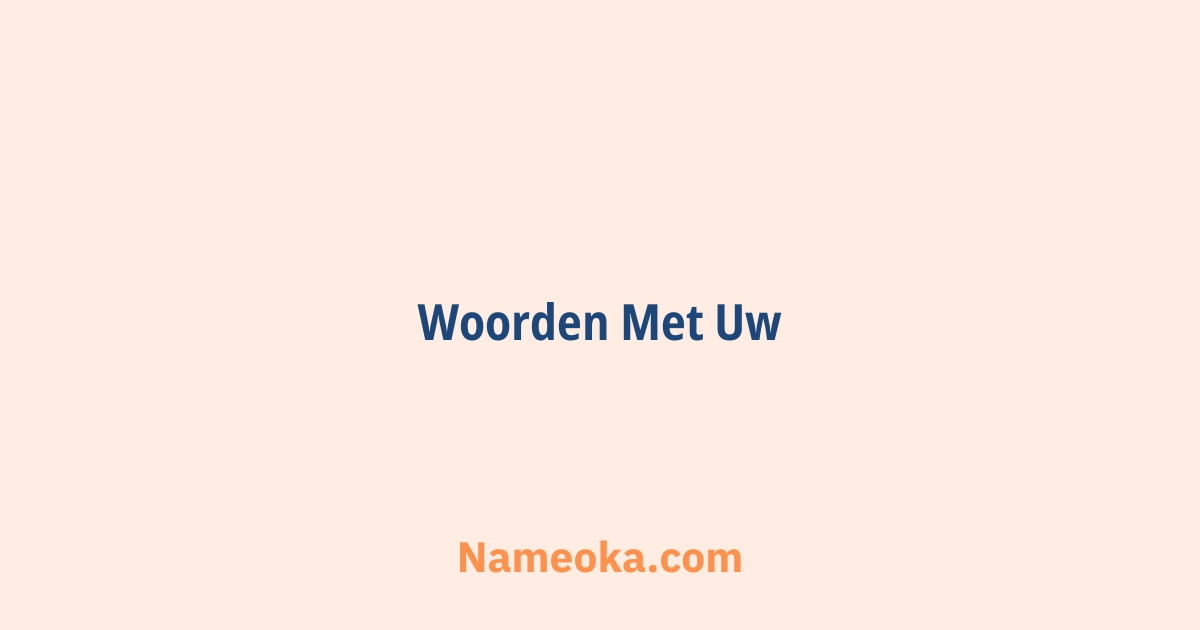 woorden met uw