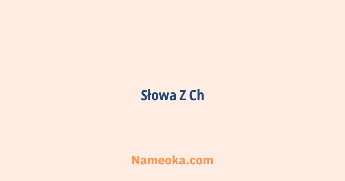 słowa z ch