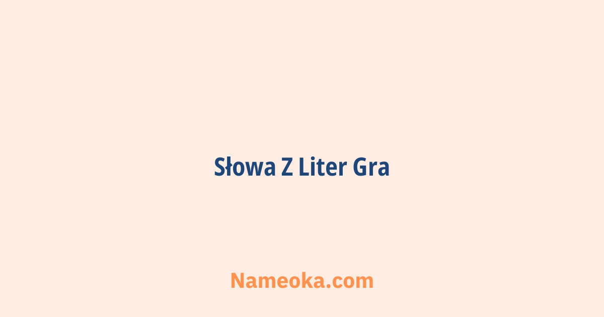 słowa z liter gra