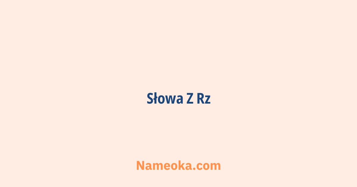 słowa z rz