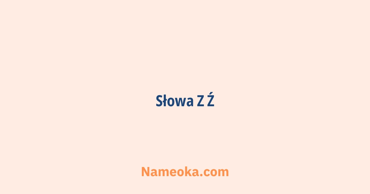słowa z ź