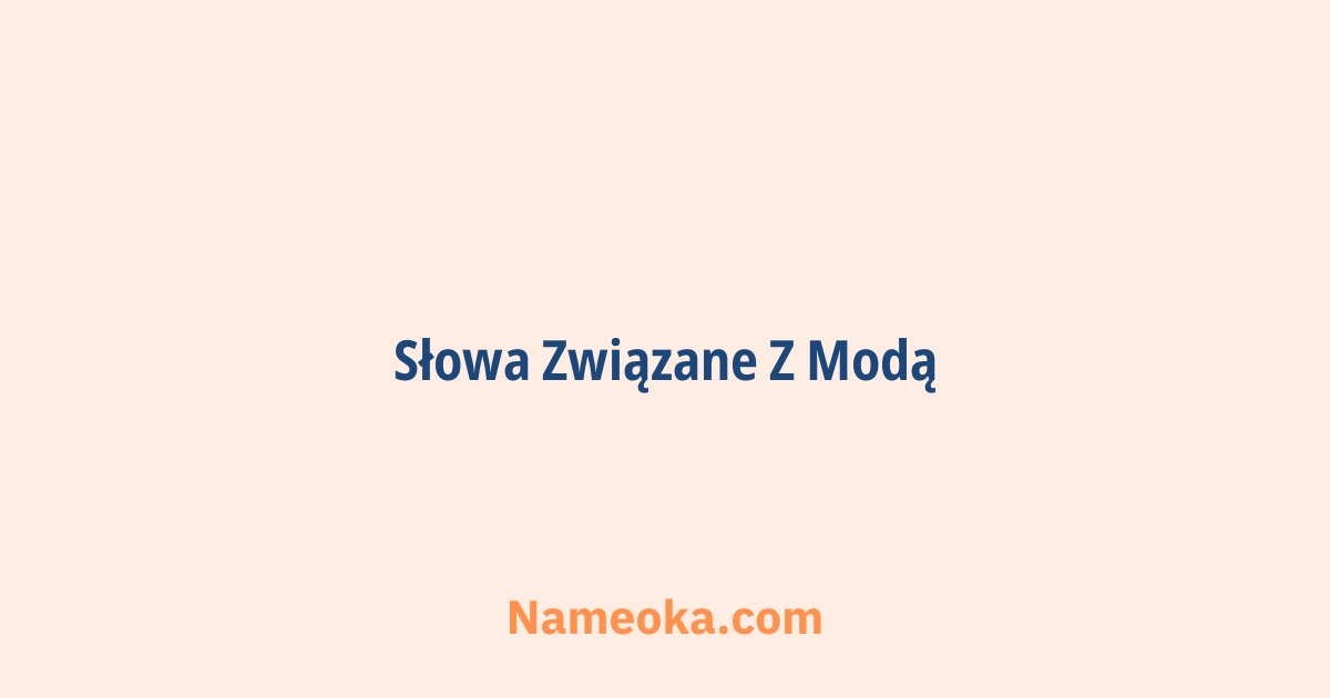 słowa związane z modą