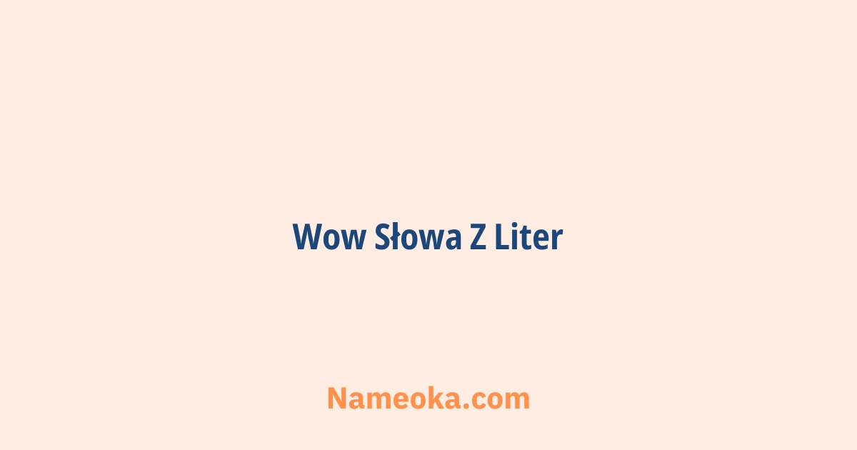 wow słowa z liter